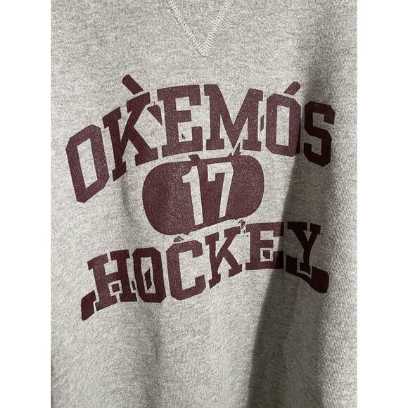 Okemos Hockey Russell Athletic Pullover Crewneck Gray Mens XL - Picture 3 of 8